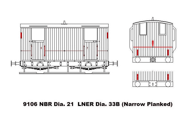 NBR Dia. 21 LNER Dia. 33B (narrow planked)