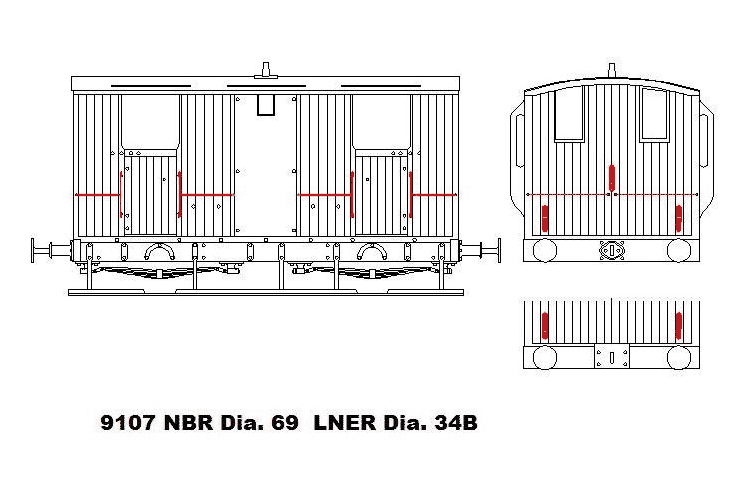 NBR Dia. 69 LNER Dia. 34B brake van