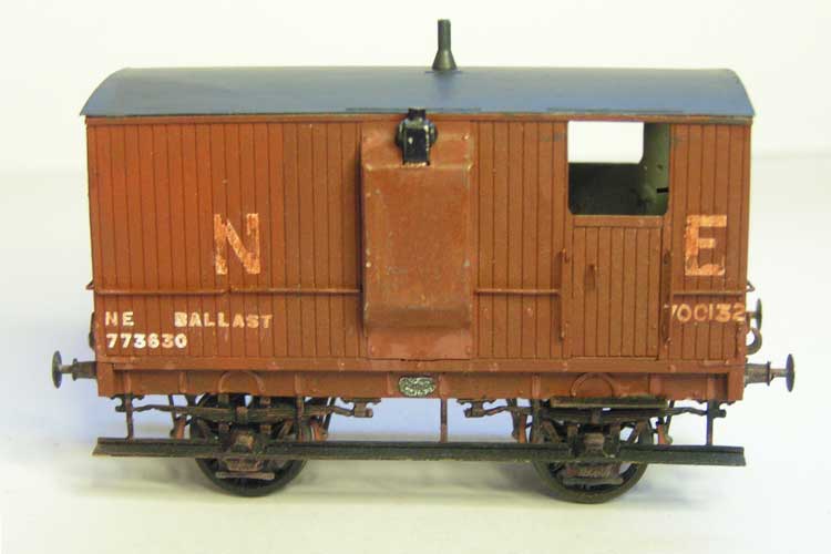 A ballast brake van built from kit 9108, in LNER livery - built by Ian Terrell